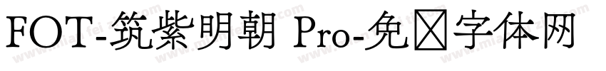 FOT-筑紫明朝 Pro字体转换